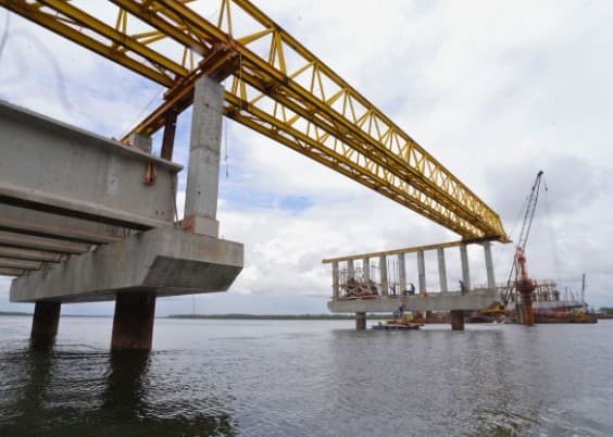 Obras avançam e mais de 70% das fundações do Complexo Rodoviário Ponte do Futuro já foram concluídas