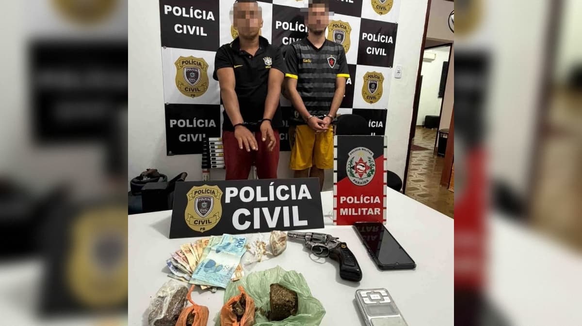Dois investigados por tráfico de drogas são presos com entorpecentes e arma de fogo em Serraria