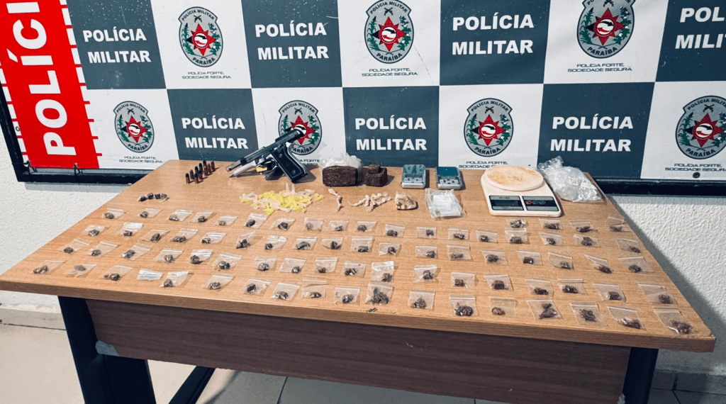 Operação apreende drogas e arma de fogo em condomínio no Bairro das Indústrias