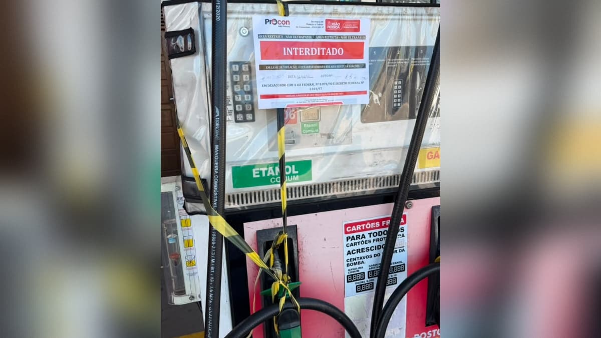 Posto de combustível é autuado e tem bico interditado após fiscalização em João Pessoa
