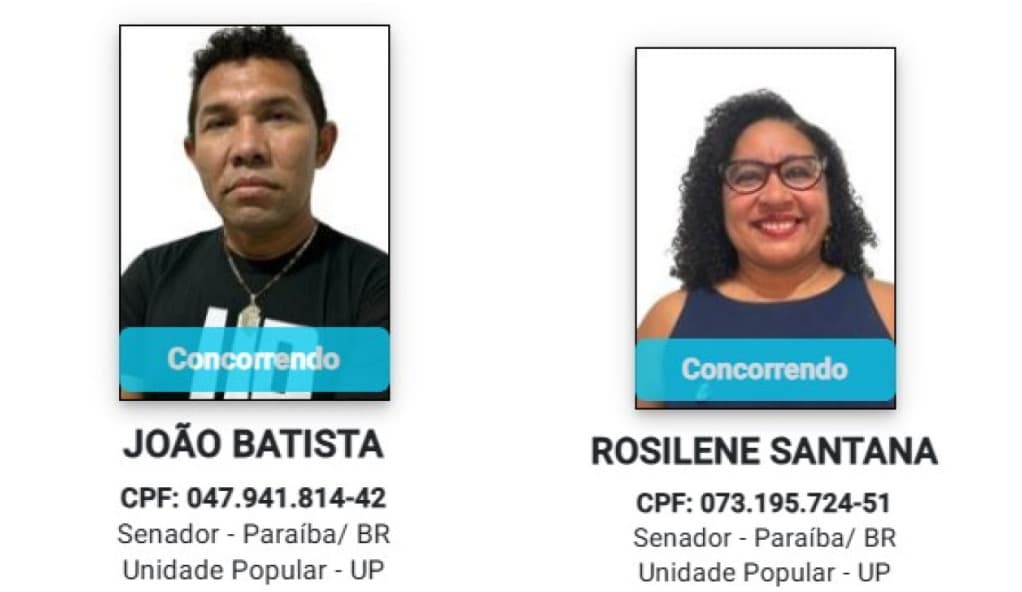 UP registra candidaturas de João Batista e Rosilene Santana ao Senado na Paraíba