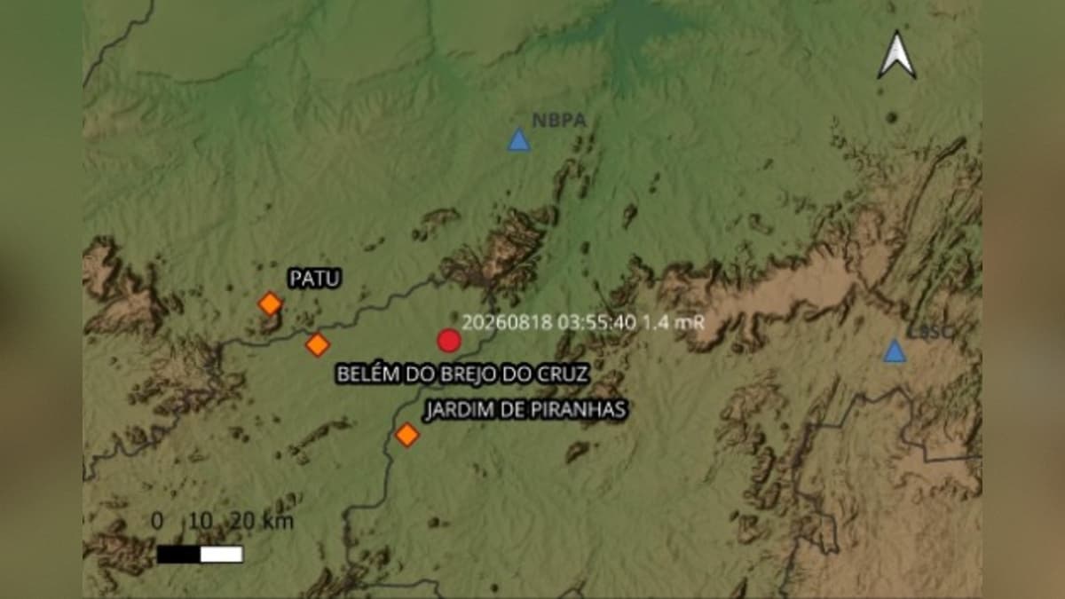 Tremor de terra de é registrado no Sertão da Paraíba