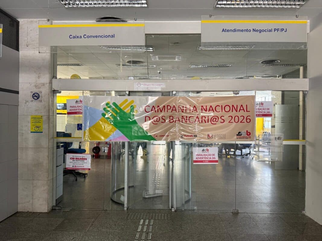 Bancários da Paraíba fazem paralisação de 24h hoje em todo o estado