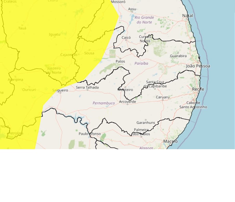 Cai para 52 o número de cidades sobre alerta de clima excessivamente seco no interior da Paraíba
