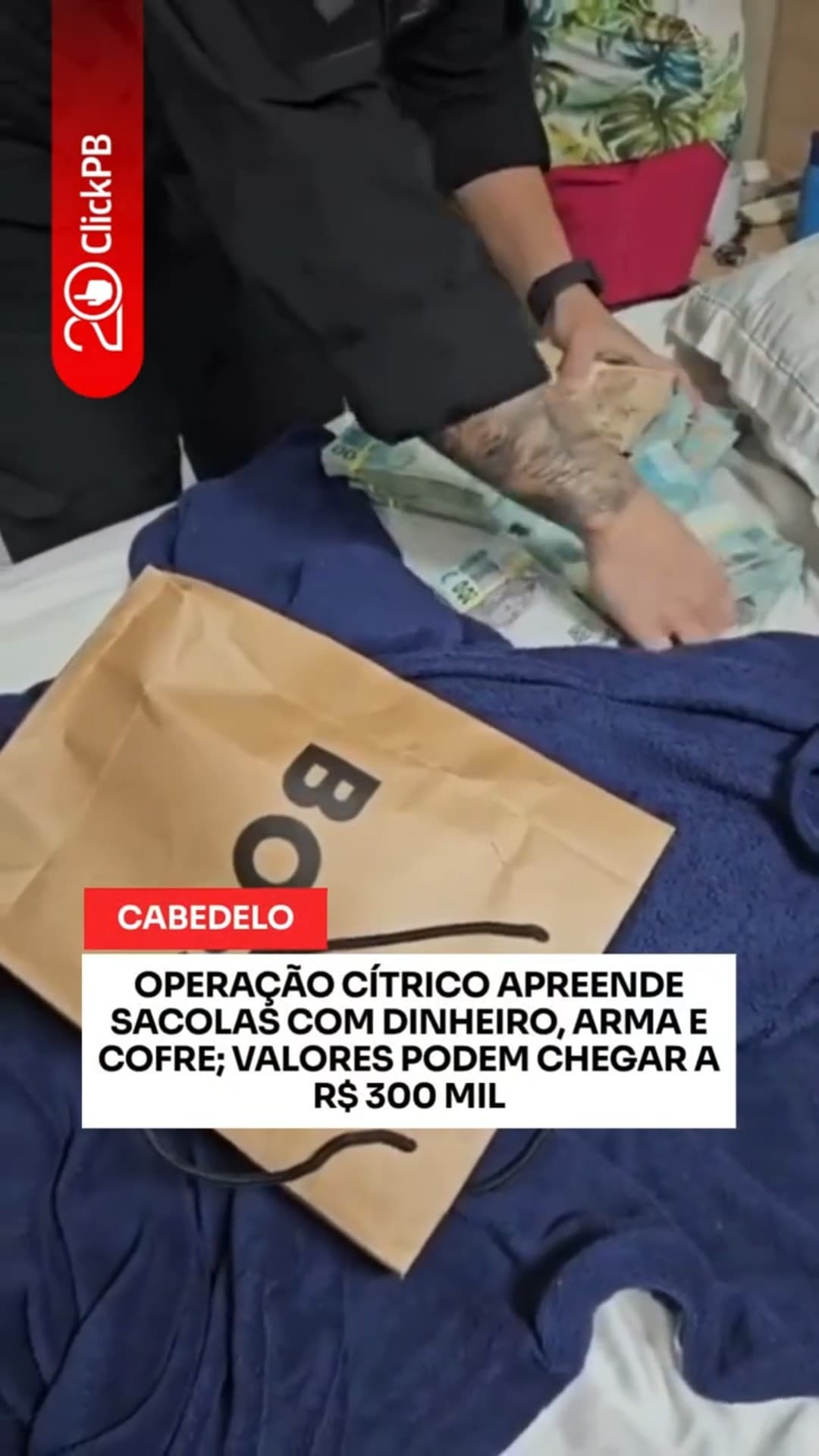 Operação Cítrico apreende sacolas com dinheiro, arma e cofre em Cabedelo #PF #Investigação #Shorts