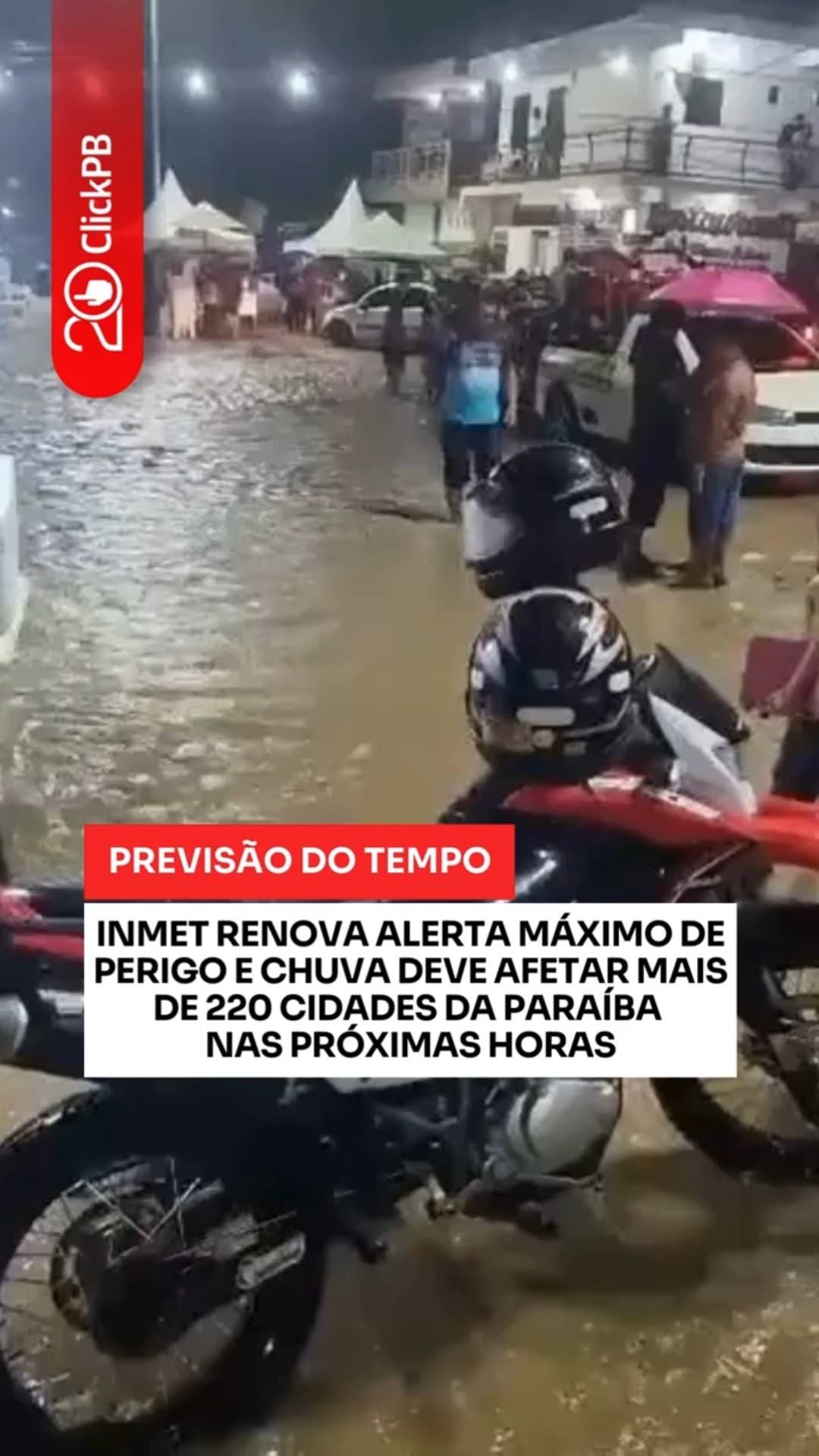 Inmet renova alerta máximo na Paraíba #Inmet #AlertaVermelho #shorts