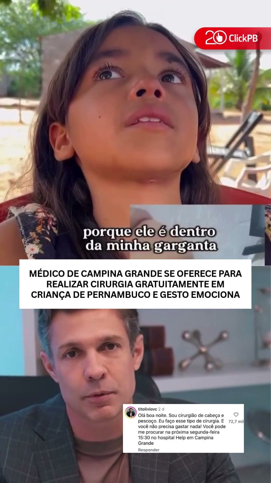 Médico de CG se oferece para realizar cirurgia em criança de graça #cururgia #criança #shorts