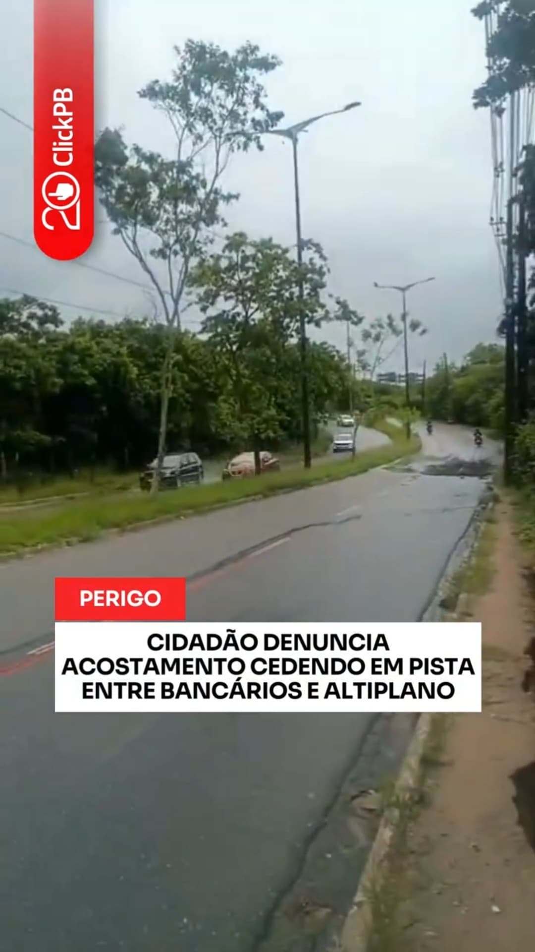 Acostamento cede entre Bancários e Altiplano #JoãoPessoa #Paraíba #Shorts