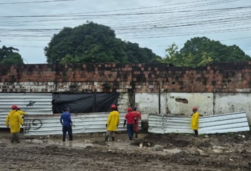 João Pessoa registrou 87 mm de chuvas em 12h; muro do cemitério do Cristo desaba