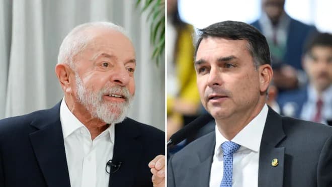 Lula tem 41% e Flávio 35% no 1º turno, aponta pesquisa PoderData/Aya
