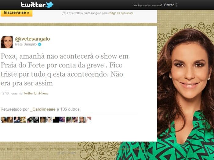 Com medo da violência na Bahia, Ivete cancela show