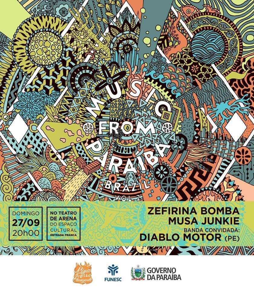 Music From Paraíba apresenta shows das bandas Zefirina Bomba, Musa Junkie e Diablo Motor