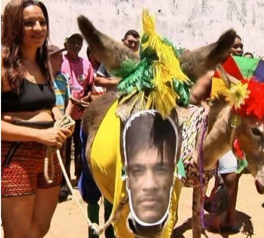 Jumento fantasiado de 'Neymar' leva o grande prêmio