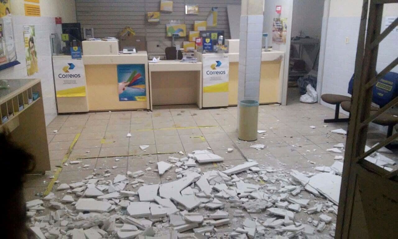 Bandidos explodem banco, lotérica e Correios no Seridó da Paraíba