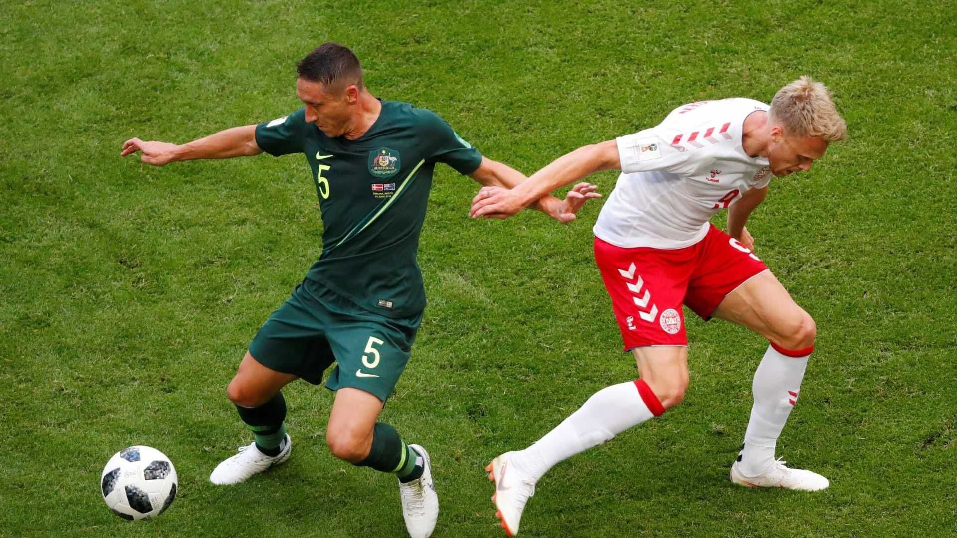 Austrália e Dinamarca empatam em 1 a 1 na segunda rodada da Copa