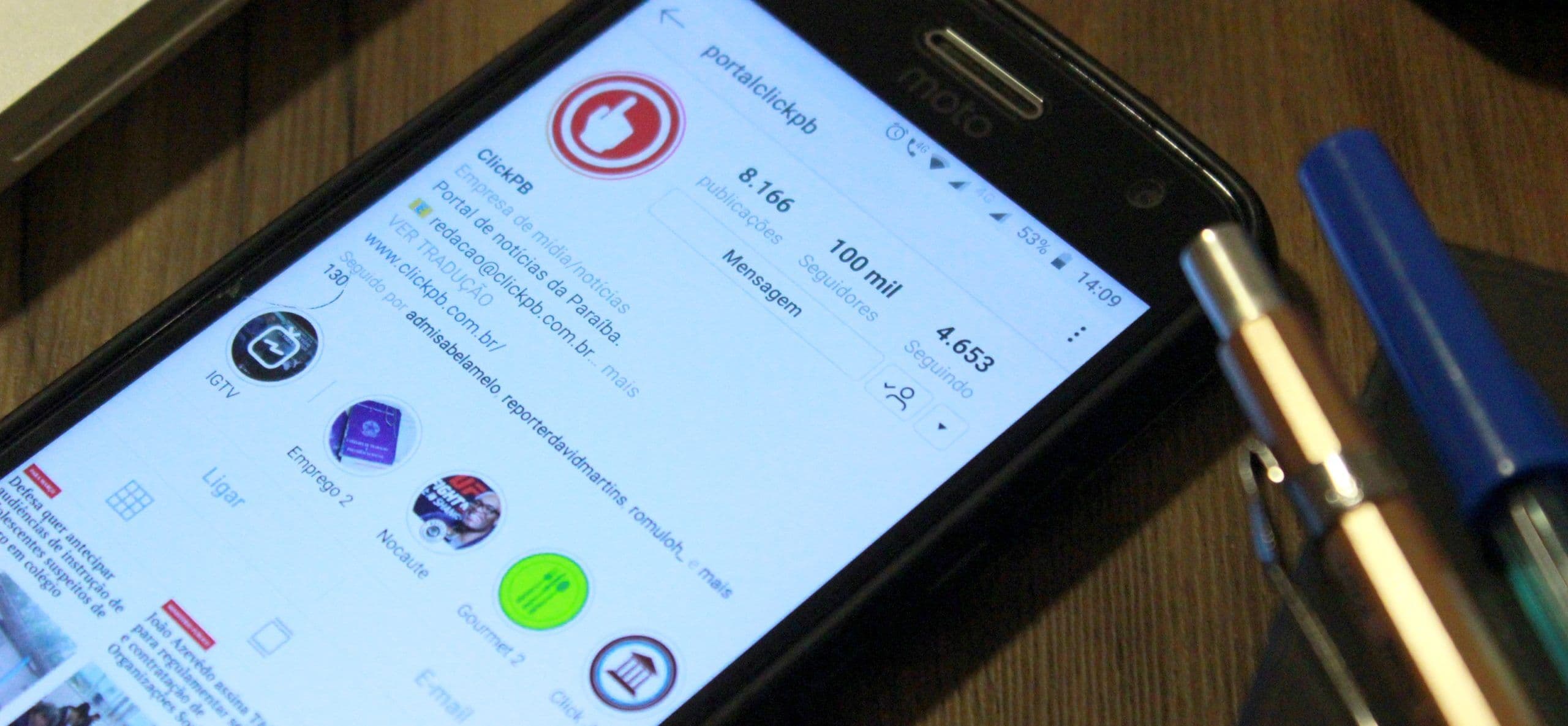 Instagram do Portal ClickPB bate a marca de 100 mil seguidores