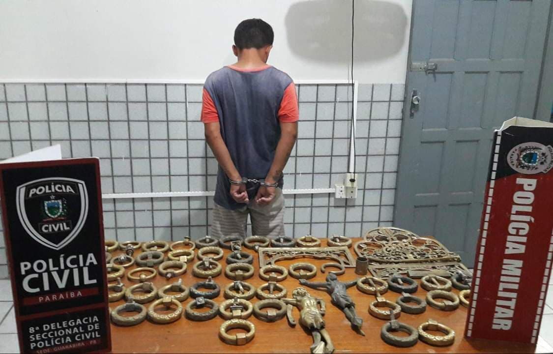 Polícia prende suspeito de furtar 49 argolas de bronze e crucifixos de túmulos em Belém