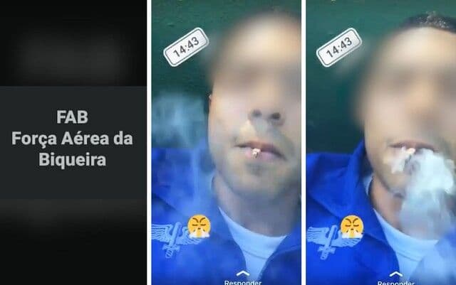 Soldado da Aeronáutica grava vídeo fumando e chama FAB de 'Força Aérea da Biqueira' em SP