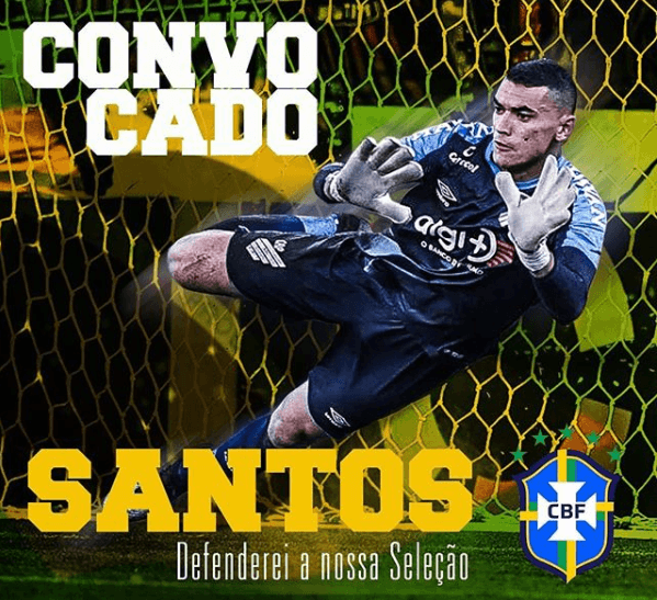 Santos, o goleiro paraibano, agradece apoio após convocação para a Seleção Brasileira