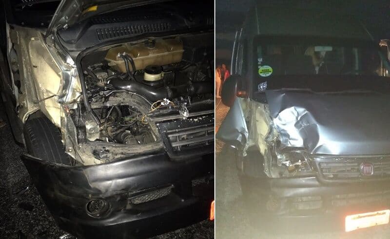Van com universitários colide com animal em rodovia próximo a cidade de São Mamede