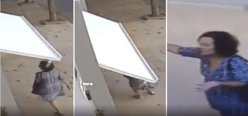 Mulher é 'engolida' por portão e fica quase uma hora presa em garagem alheia