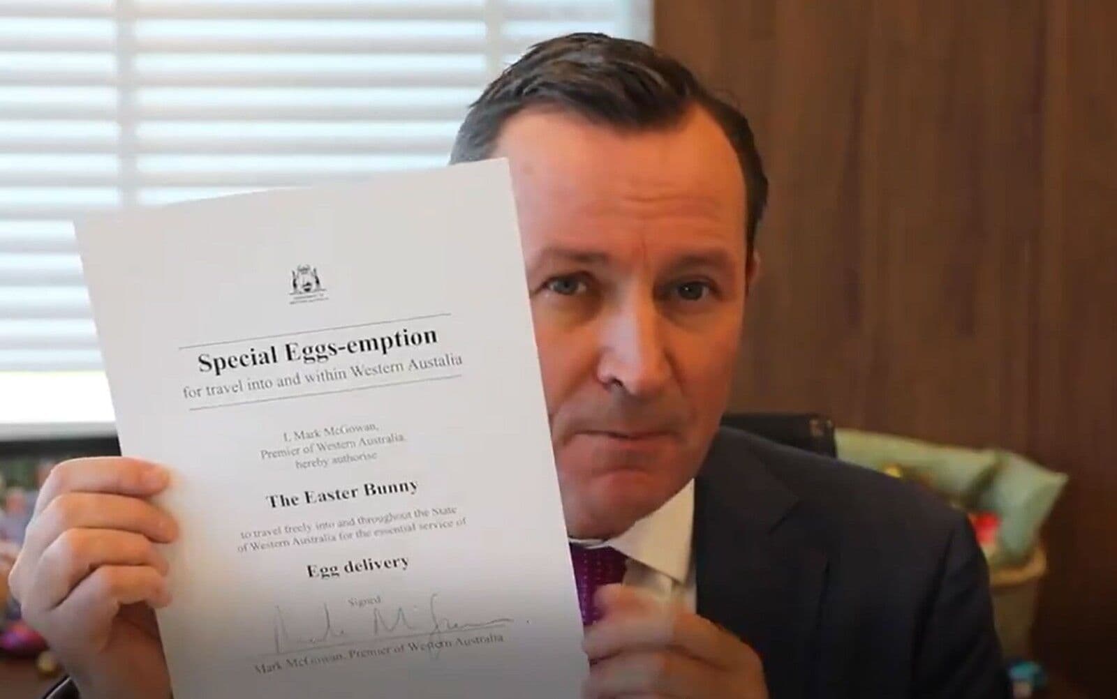 Para atender pedido de criança, premiê da Austrália Ocidental autoriza Coelho da Páscoa a circular no país