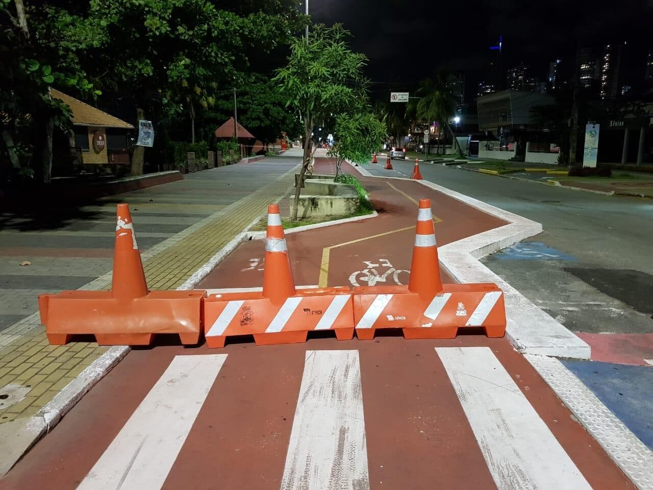 Orla de João Pessoa é interditada após decreto de fechamento da Prefeitura