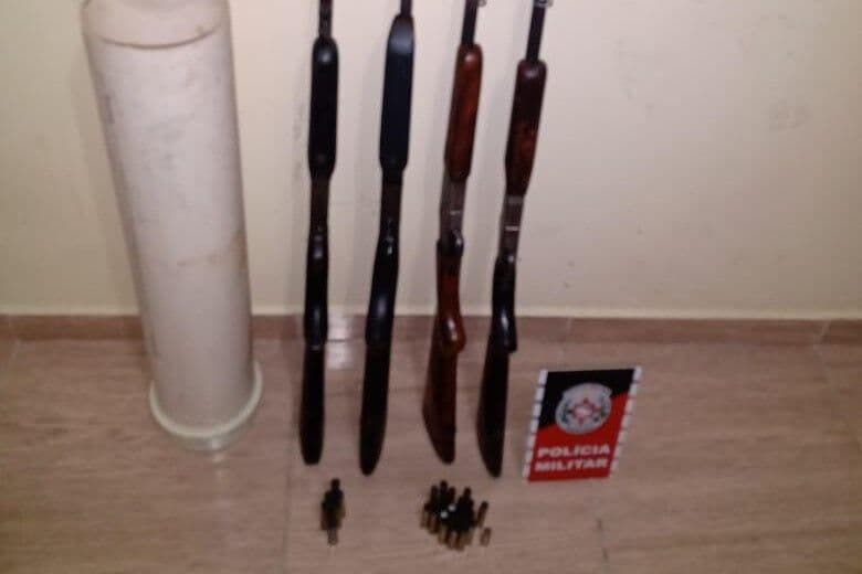 Polícia Militar apreende quatro armas usadas para caça predatória, em Pedras de Fogo