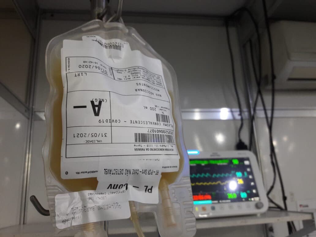 Estudo confirma segurança da terapia com plasma da covid-19