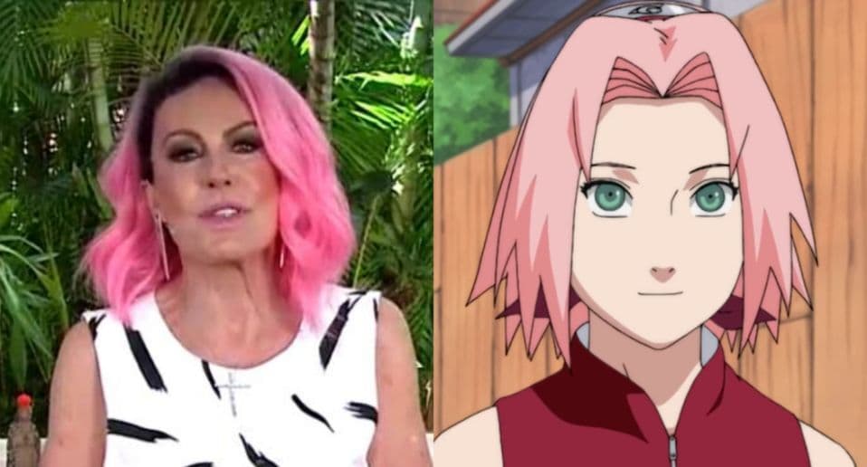 Ana Maria Braga surge de cabelo rosa e diz ter se inspirado em Sakura, do mangá Naruto