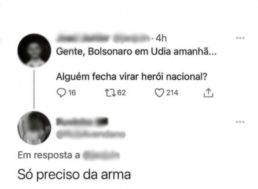 Homem é preso em Uberlândia após incitar morte de Bolsonaro no Twitter