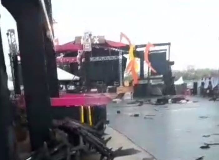 Tempestade destrói local de show de João Gomes em Pernambuco
