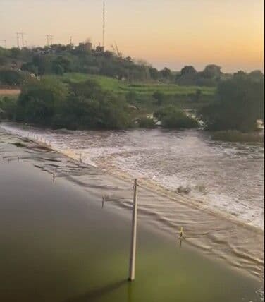 Volume de água no Rio Piranhas sobe em São Bento após chuvas na região