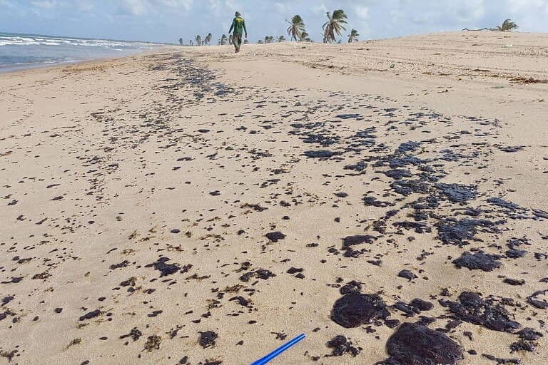 Manchas de óleo voltam a aparecer no litoral do Ceará