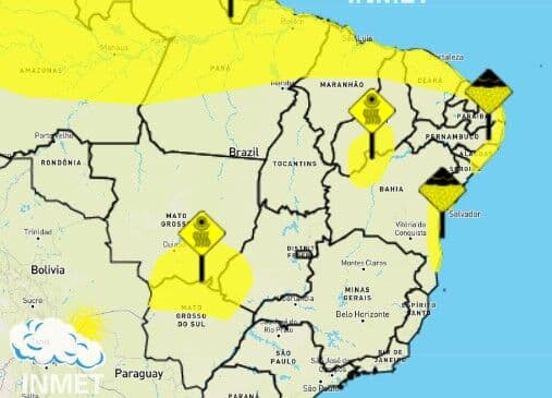 Semana começa com chuva em João Pessoa e INMET alerta para risco em 33 cidades paraibanas