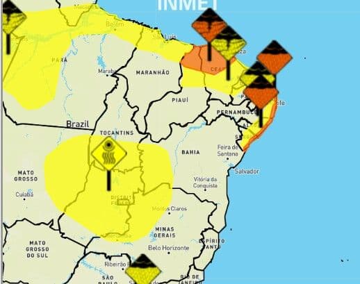 INMET emite 4 alertas de perigo devido à chuvas na Paraíba e litoral tem alto risco de alagamento e grandes deslizamentos de encostas