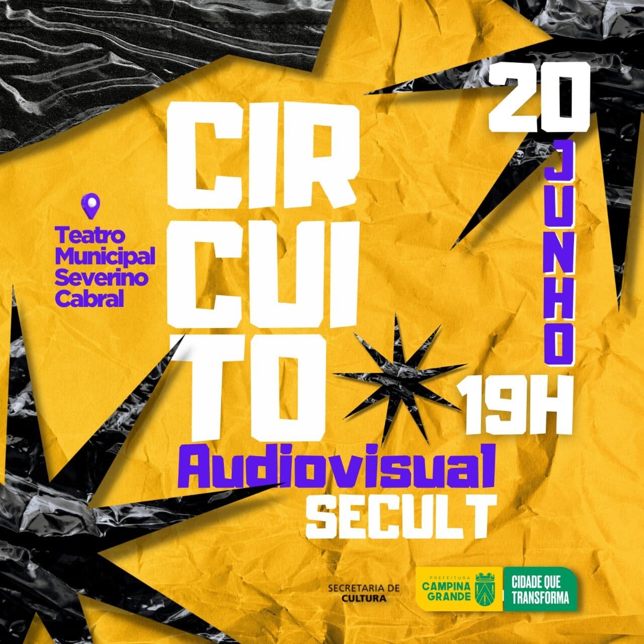 Circuito Audiovisual Secult começa nesta segunda-feira e exibe curtas-metragens no Teatro Municipal, em Campina Grande