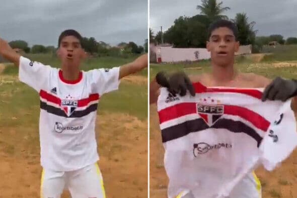 Luva de Pedreiro posta vídeo com camisa do São Paulo e avisa que vai conhecer o Morumbi