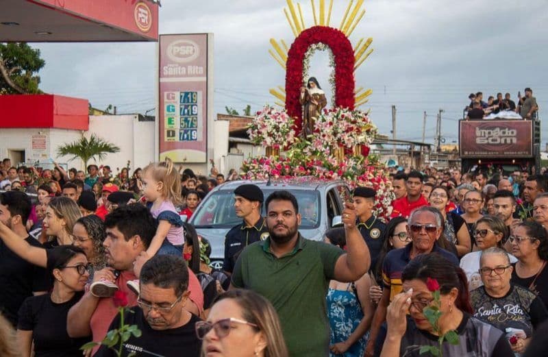 Romaria de Santa Rita deve reunir mais de 80 mil fiéis nesta segunda-feira; Confira programação