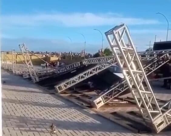 Estrutura do São João de Santa Rita desaba às vésperas do início da festa
