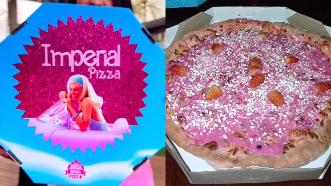 Pizzaria na Paraíba viraliza nas redes sociais ao lançar 'pizza da Barbie' com massa e recheio cor de rosa