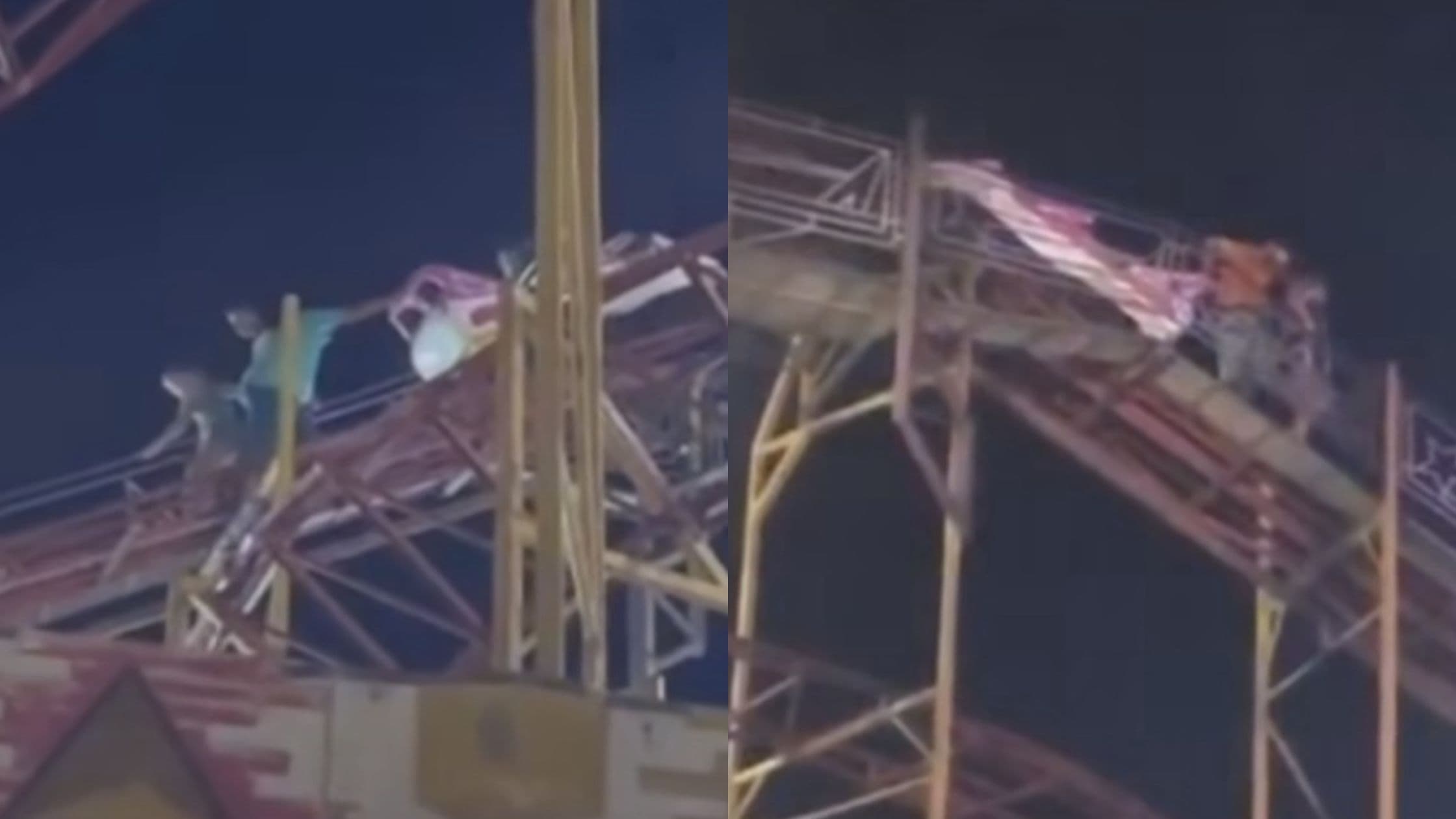 VÍDEO: mini 'montanha-russa' tem pane e passageiros precisam descer pelos trilhos do brinquedo, em Patos