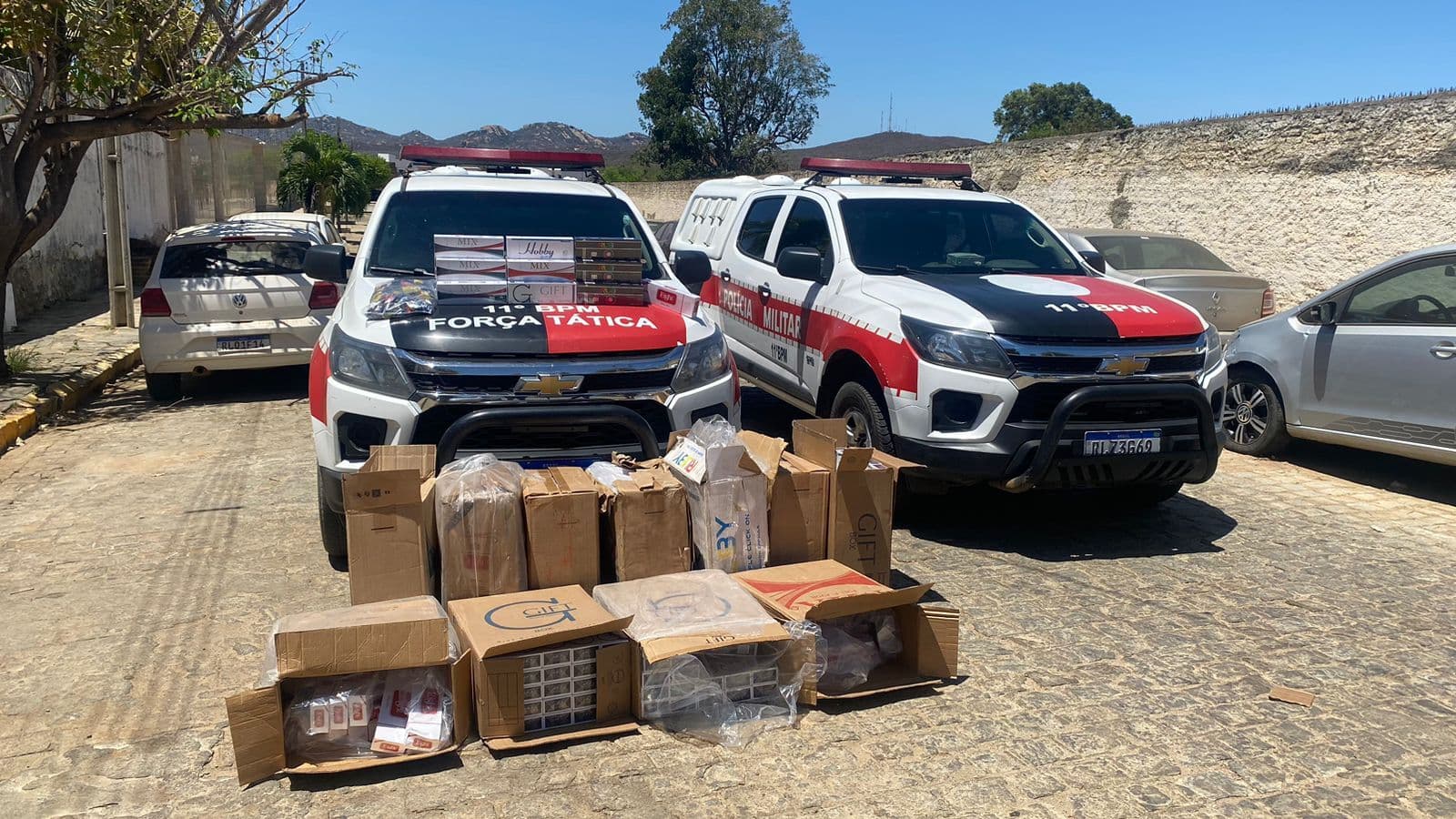 Polícia Militar apreende, em Monteiro, 425 maços de cigarros contrabandeados do Paraguai