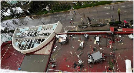 Furacão deixa rastros de destruição em hotel onde foram gravados episódios de Chaves em Acapulco