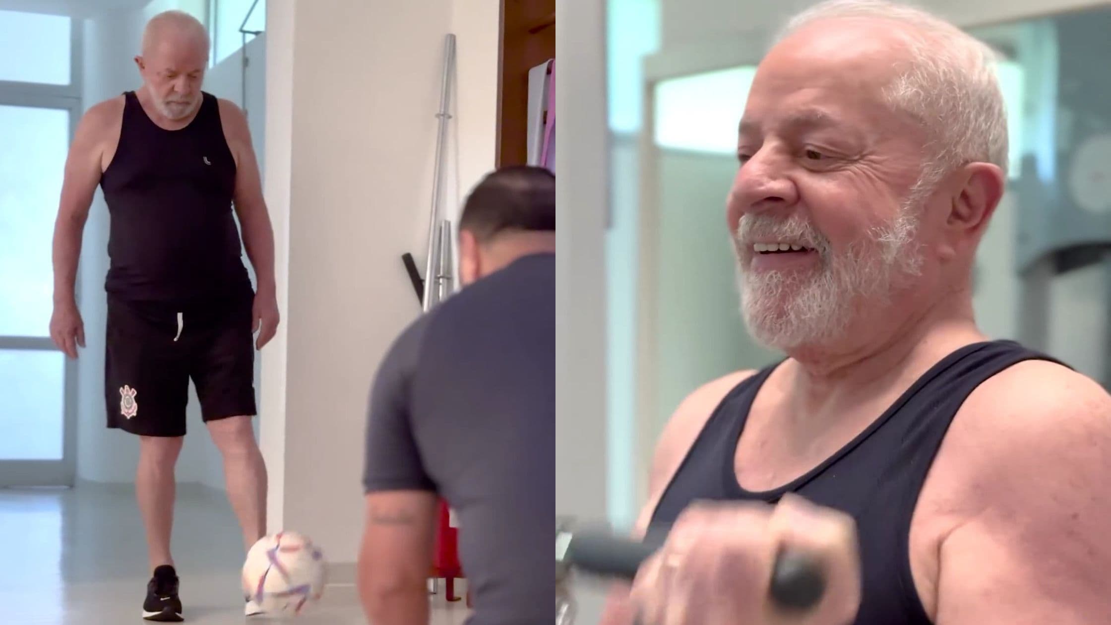 VÍDEO: Lula surge 'jogando bola' e fazendo ginástica após cirurgia no quadril