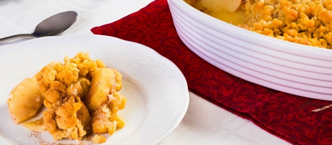 Uma deliciosa receita de Crumble de Maçã