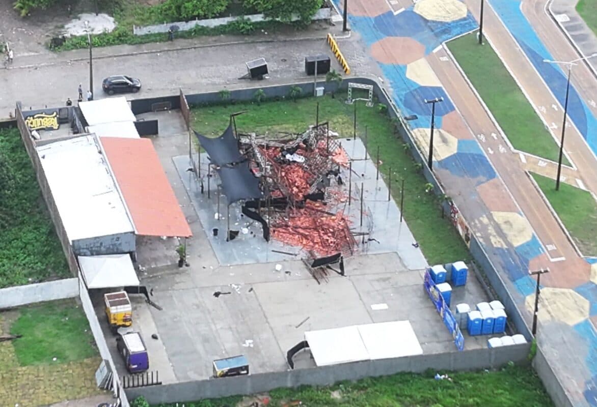 Área de madeira que desabou na casa de shows Up Garden, em João Pessoa, era ilegal, diz Bombeiros; local será multado
