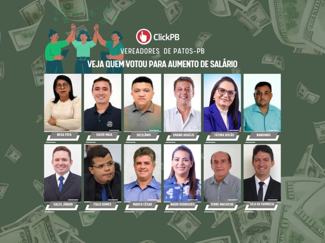 Veja quais vereadores de Patos votaram para aumentar o próprio salário, do prefeito, vice e secretários