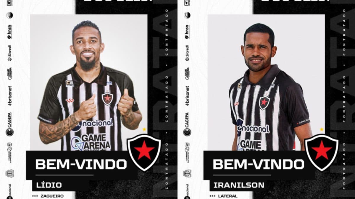 Botafogo-PB anuncia as contratações do zagueiro Lídio e do lateral Iranilson para a sequência da Série C