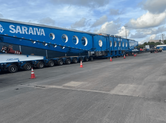 Segundo transformador gigante começa a trafegar pela BR-101 na Paraíba e deve chegar a Soledade na próxima semana